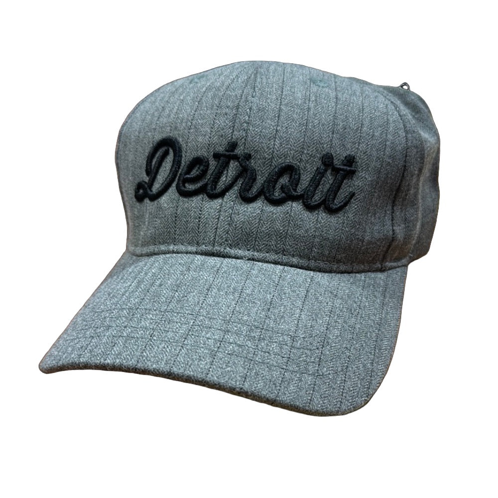 Hat - Detroit Thirsty Script Charcoal Pinstripe