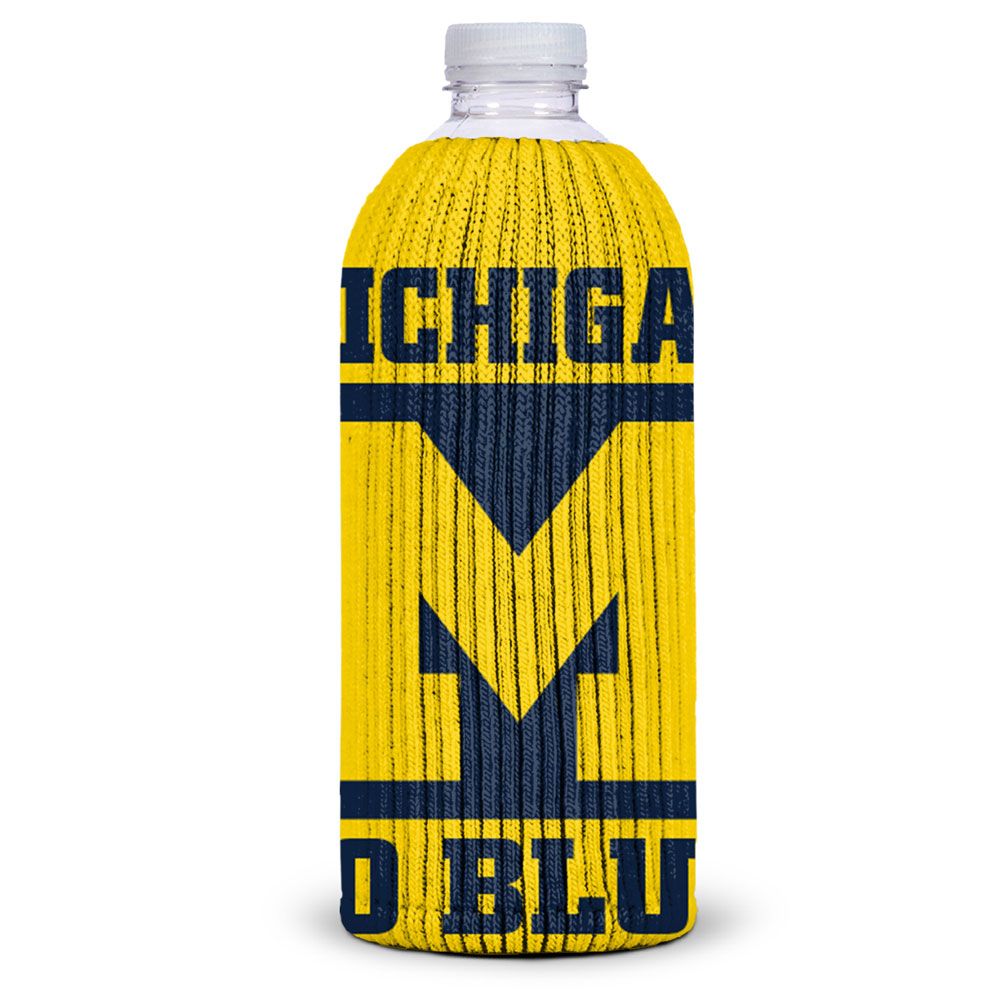 Michigan Wolverines - Knit Bottle Cooler