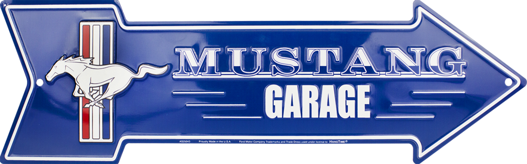 Metal Sign - Ford Mustang Garage Arrow
