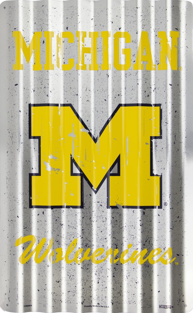 Metal Sign - Michigan Wolverines Corrugated