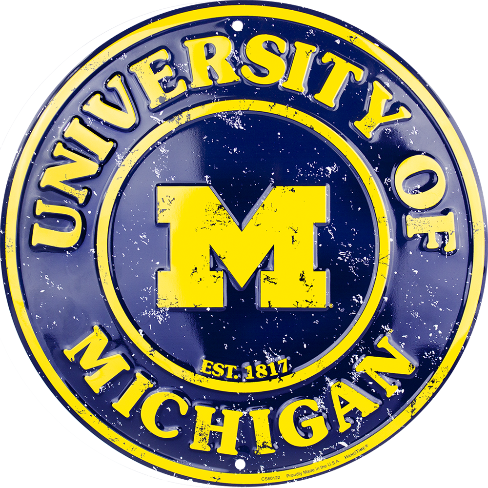 Metal Sign - Michigan Wolverines Circle