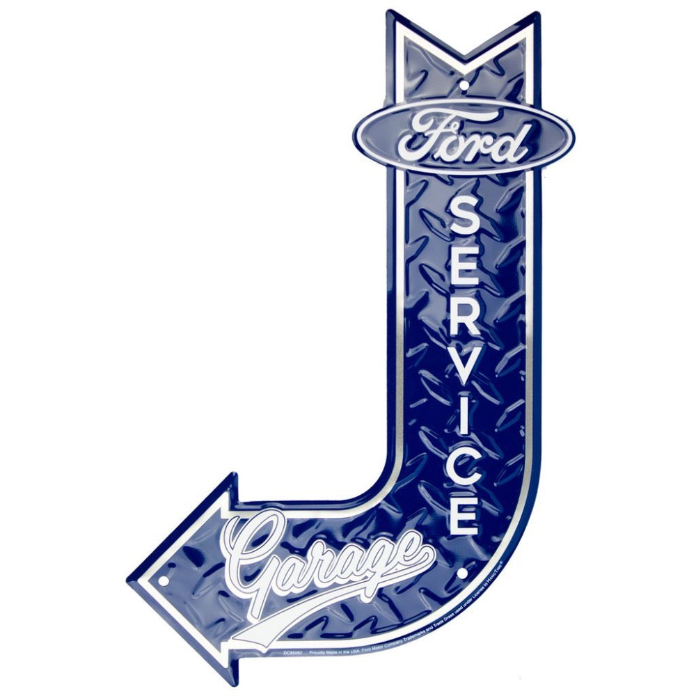 Metal Sign - Ford Service Garage J Arrow