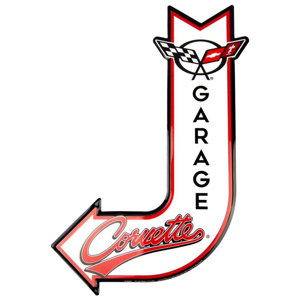 Metal Sign - Corvette Service Garage J Arrow