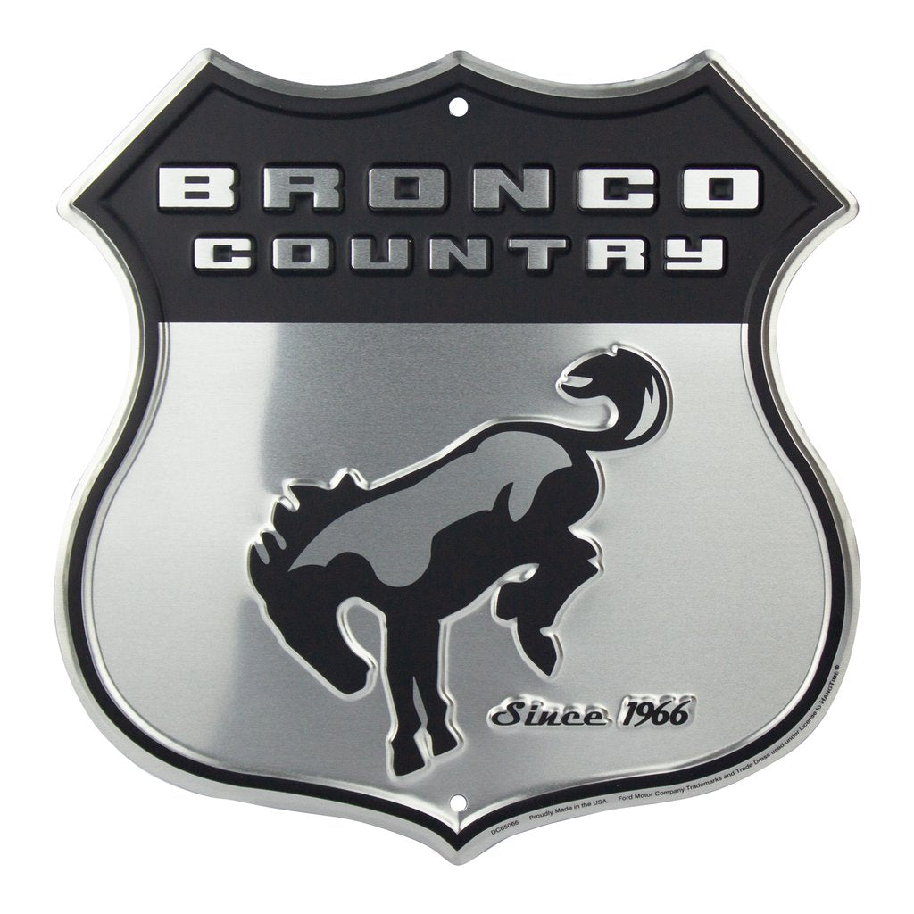 Metal Sign - Ford Bronco Country Shield
