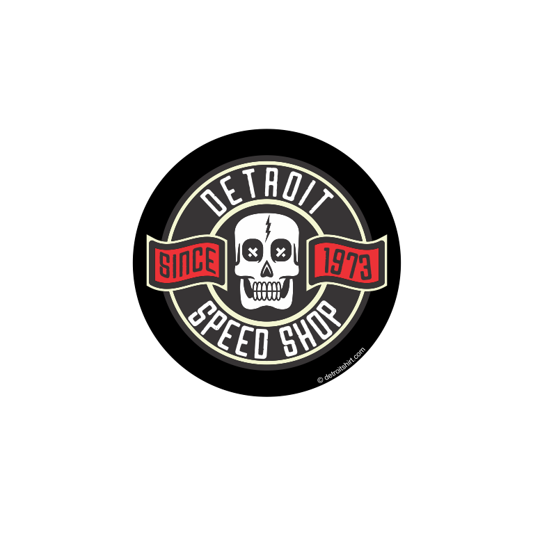 Sticker - Detroit Speed Shop Skull Circle