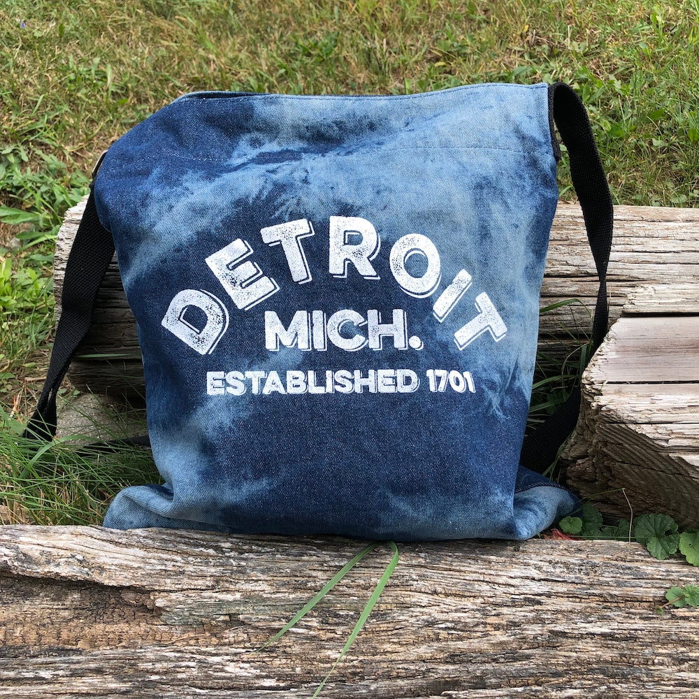 Tote Bag - Detroit Arch - Denim Tie-Dye
