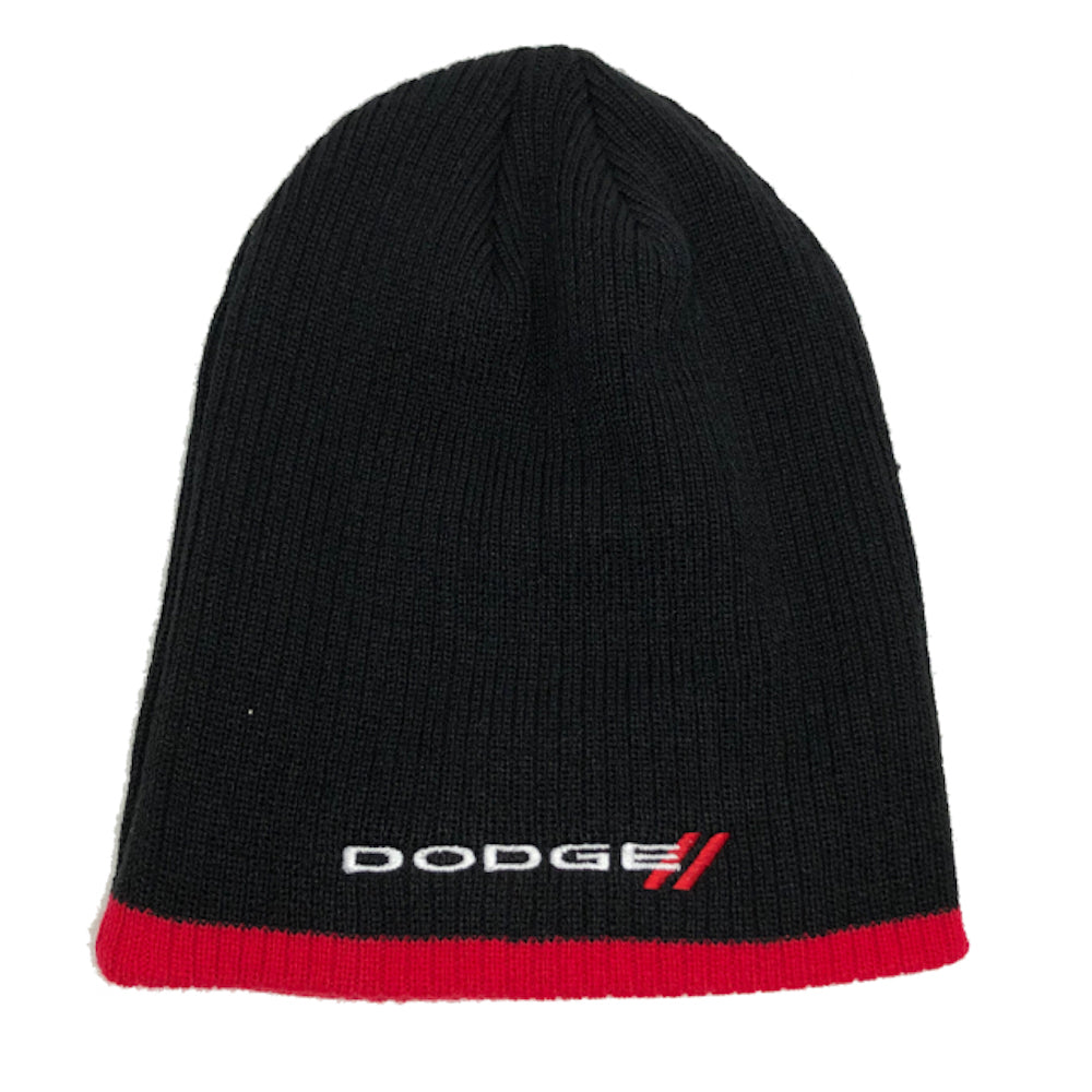 Hat - Dodge Knit Beanie - Black/Red