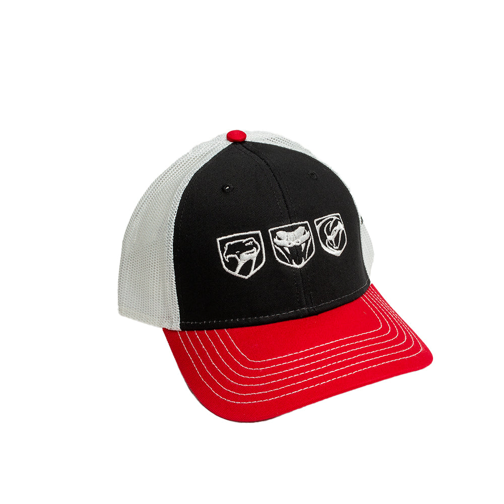 Hat - Dodge Viper Tri-logo - Black/White/Red