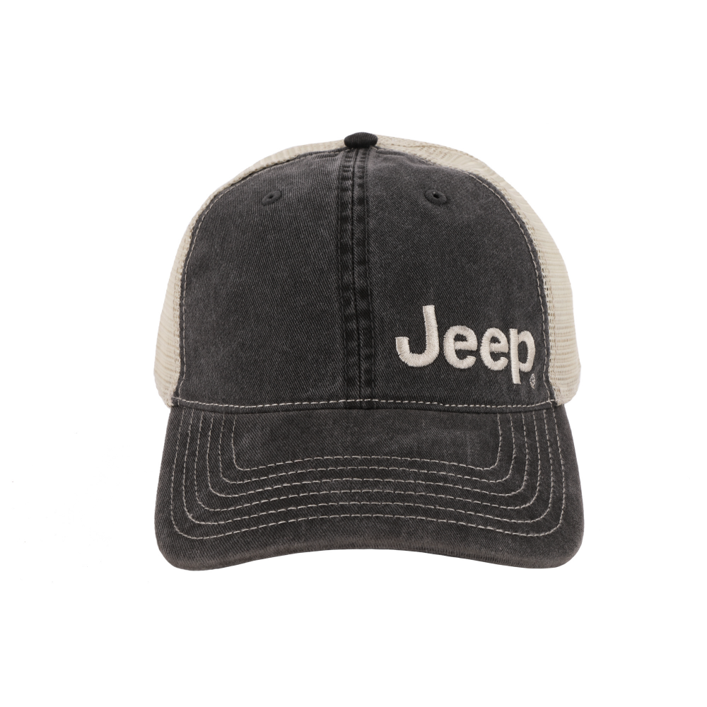 Hat - Jeep Garment Washed Trucker - Black
