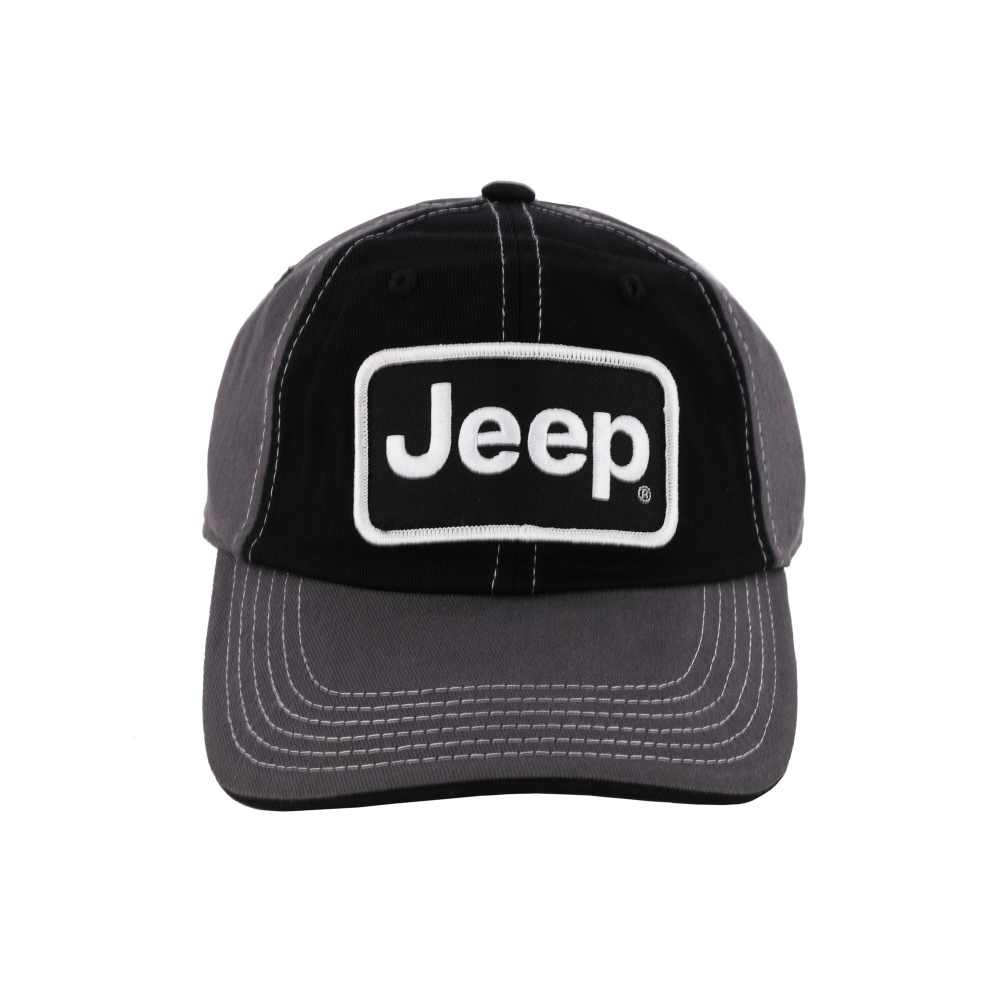 Hat - Jeep Chino Twill Patch - Black/Charcoal/White