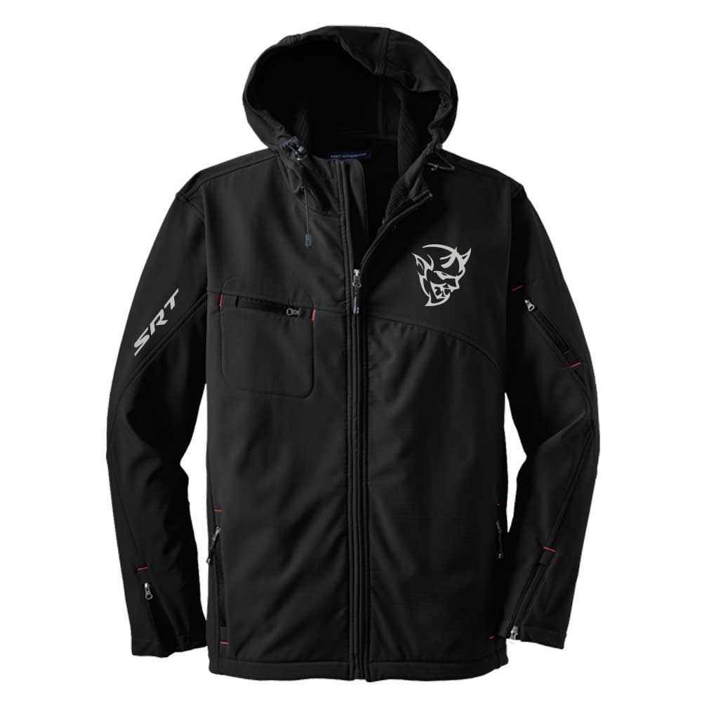 Mens Dodge® Demon Hooded Softshell Jacket - Black