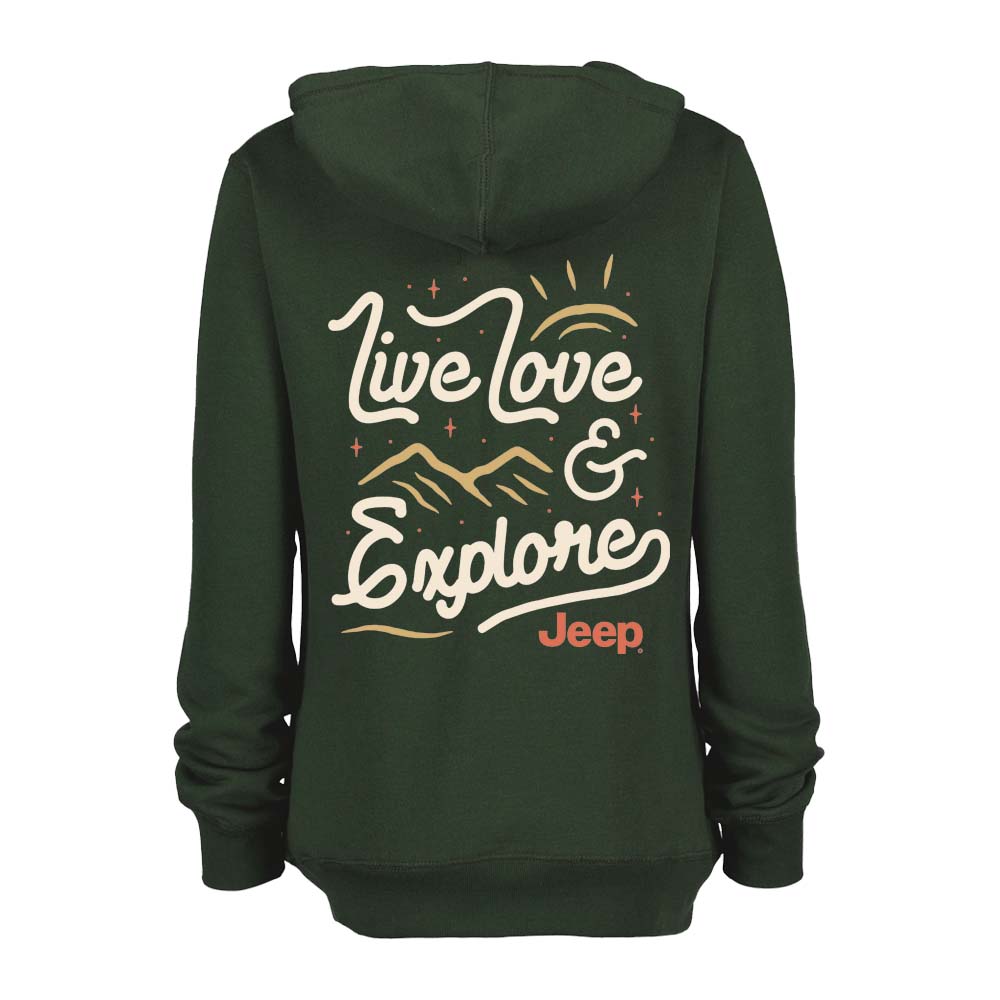 Ladies Jeep® Live Love Explore Zip-Hoodie - Olive Green