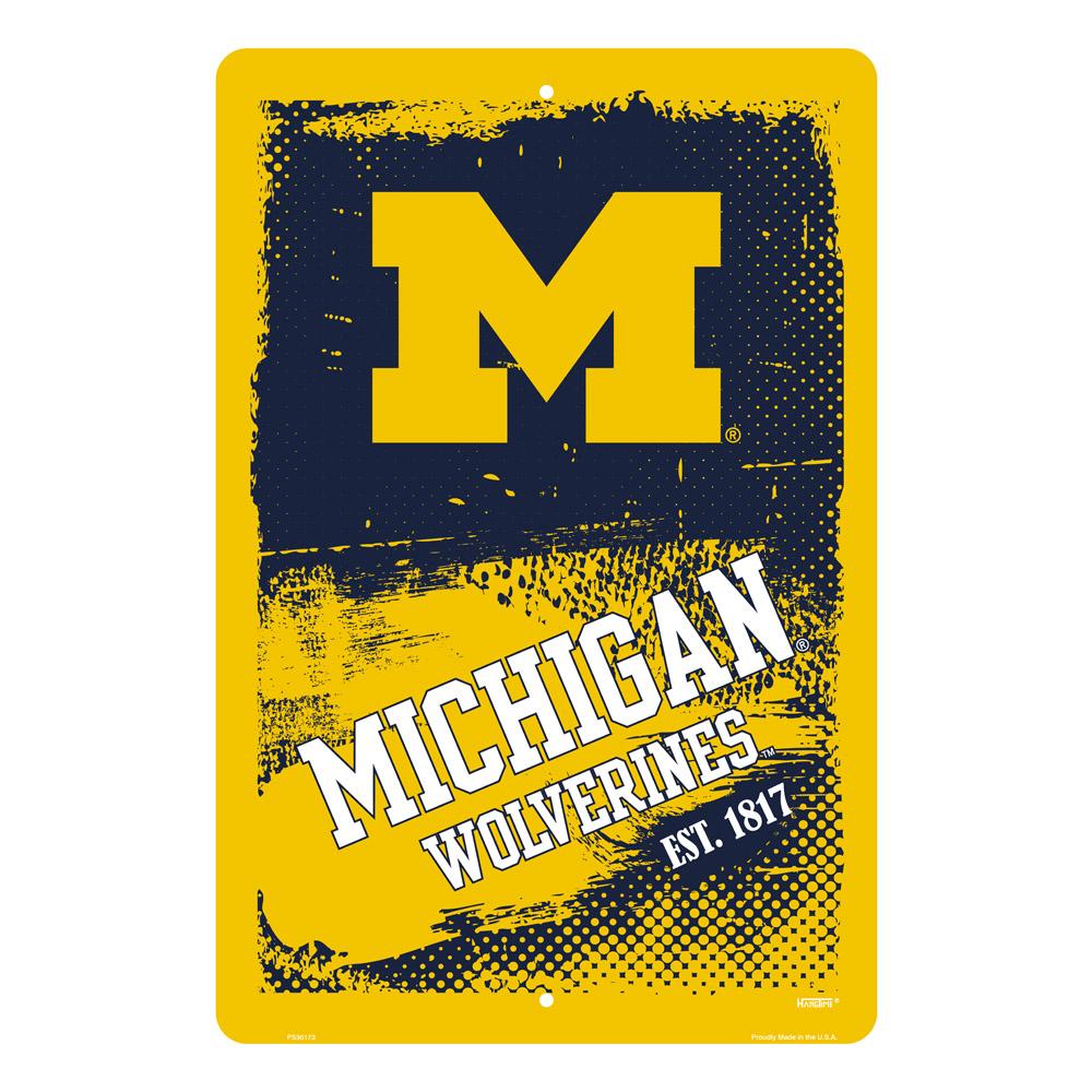 Metal Sign - Michigan Wolverines Grunge