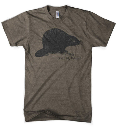 Mens Detroit Triblend Big Beaver T-shirt (Brown) | Detroit Shirt Co.
