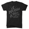 Mens Michigan Vintage Font T-Shirt (Heather Black) | Detroit Shirt Co.