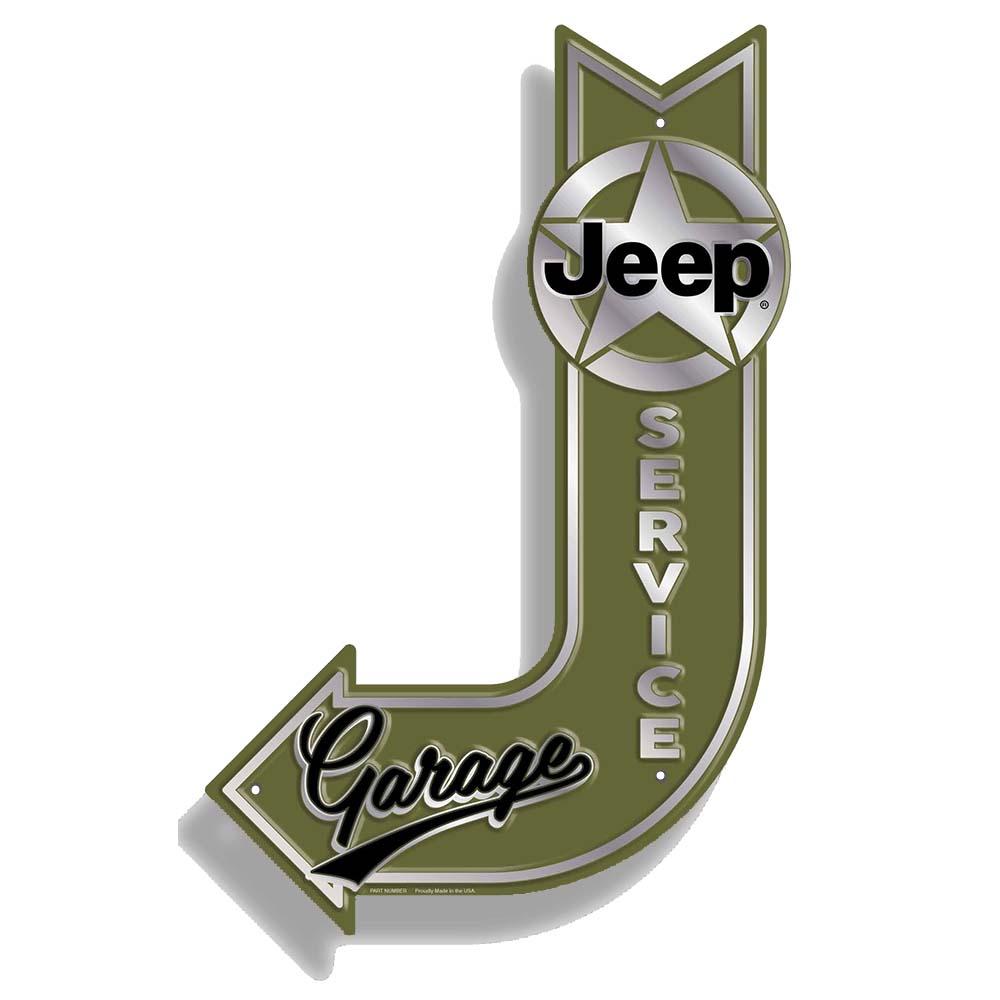 Metal Sign - Jeep Service Garage J-Arrow