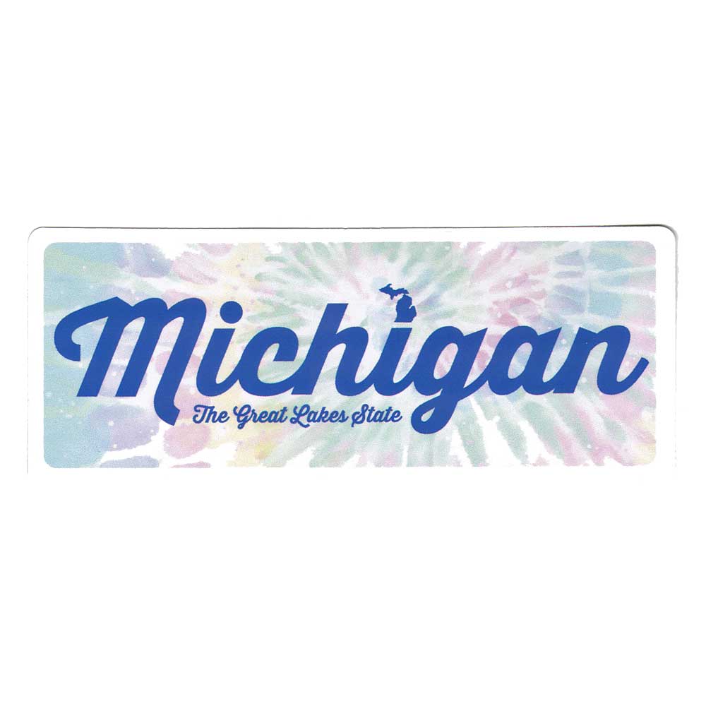 Sticker - Michigan Script TieDye
