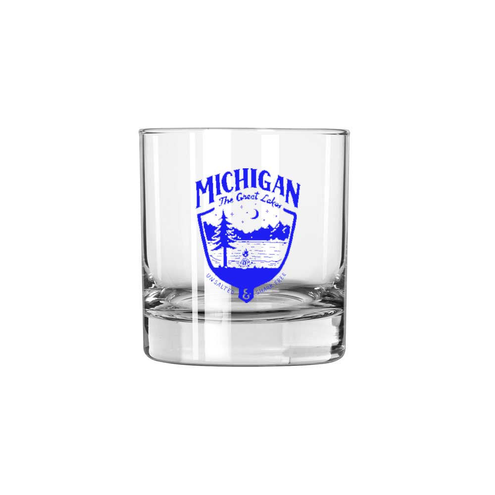 Whiskey Glass - Michigan Shield-Glassware-Detroit Shirt Company