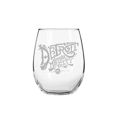 Wine Glass - Detroit Vintage Font-Glassware-Detroit Shirt Company