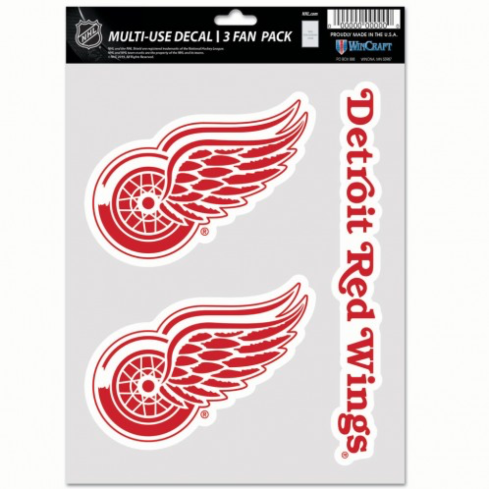 Detroit Red Wings - 5.5"x7" 3 Decal Pack