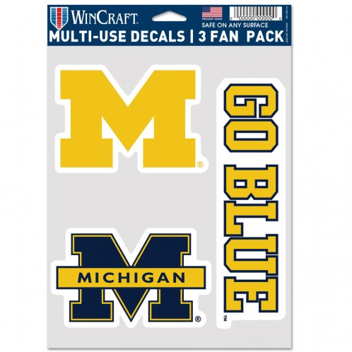 Michigan Wolverines - 5.5"x7" 3 Decal Pack