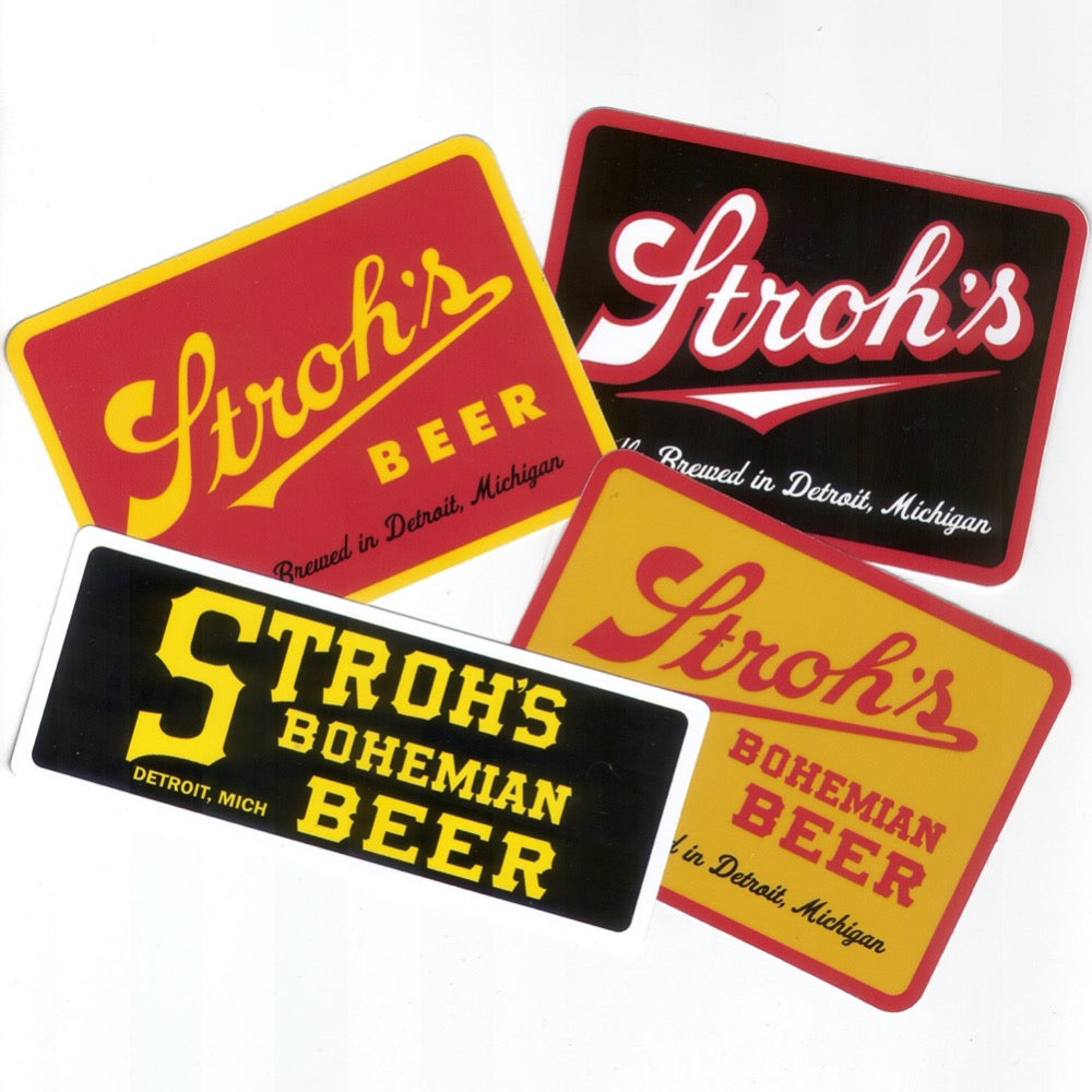 Sticker Set - Stroh's Beer Rectangles