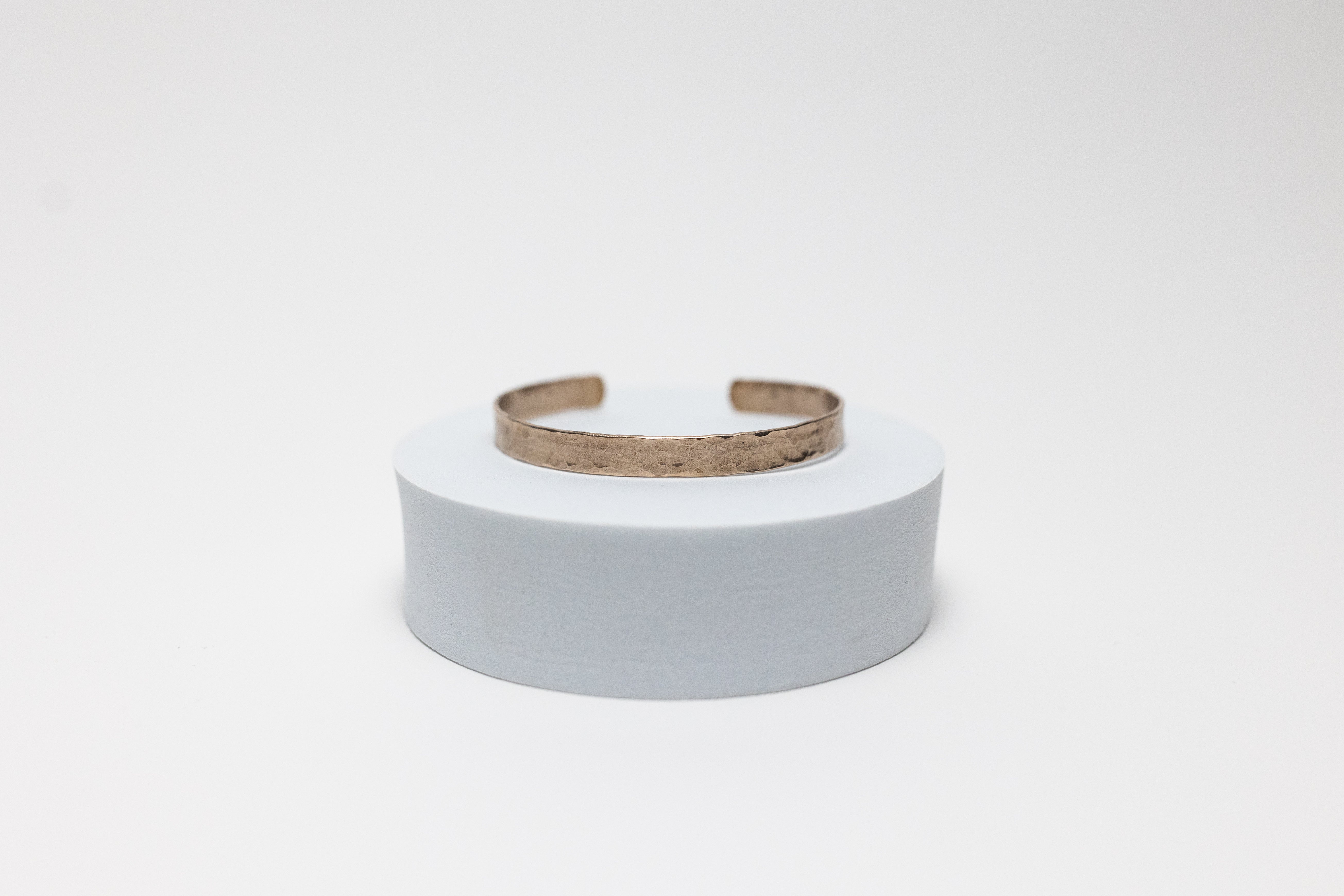 Stop & Breathe Cuff | Upcycled Automotive Copper Brake Line Hammered for Texture
