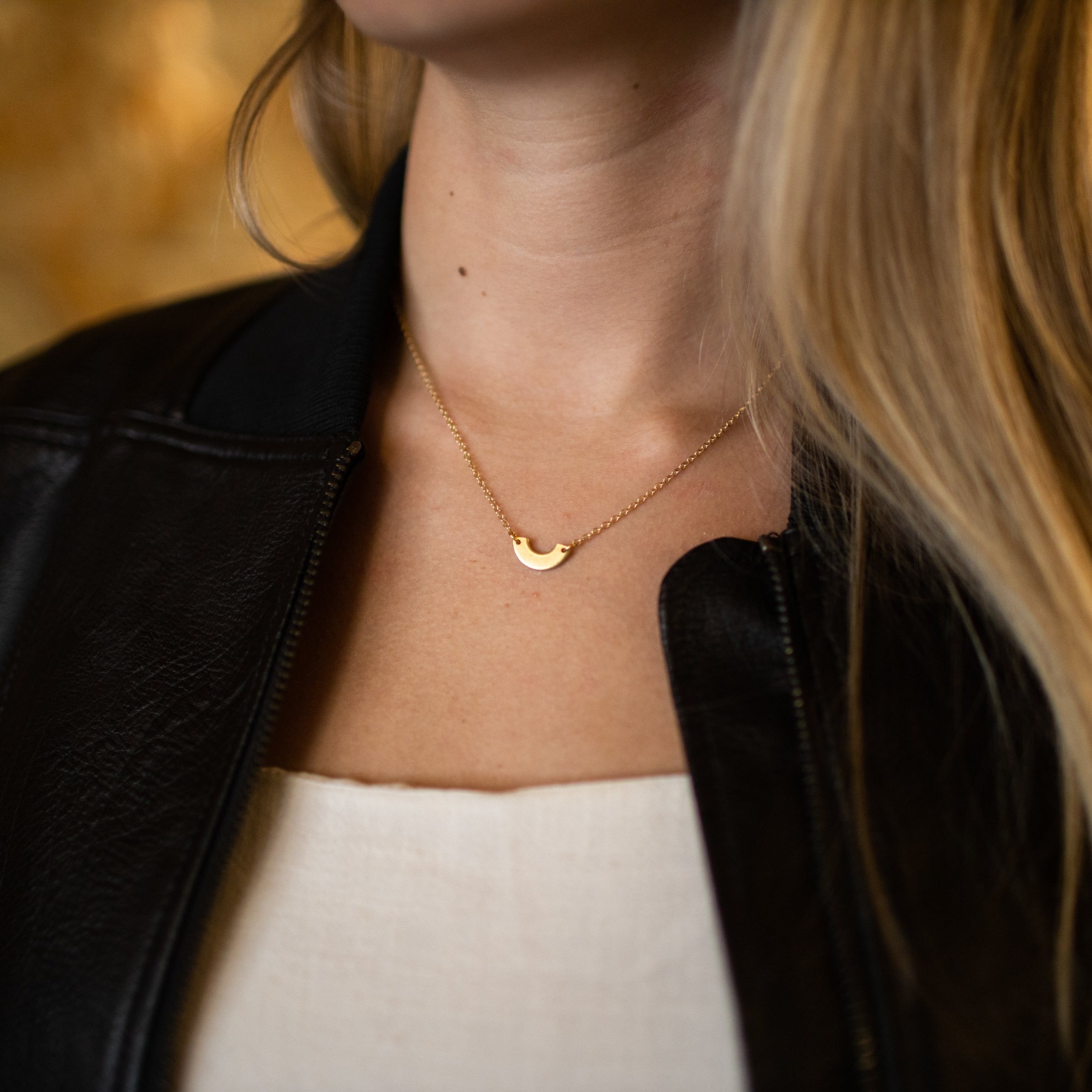 Poured Out Necklace | Repurposed Automotive Brass Washer | Gold Plated Chain