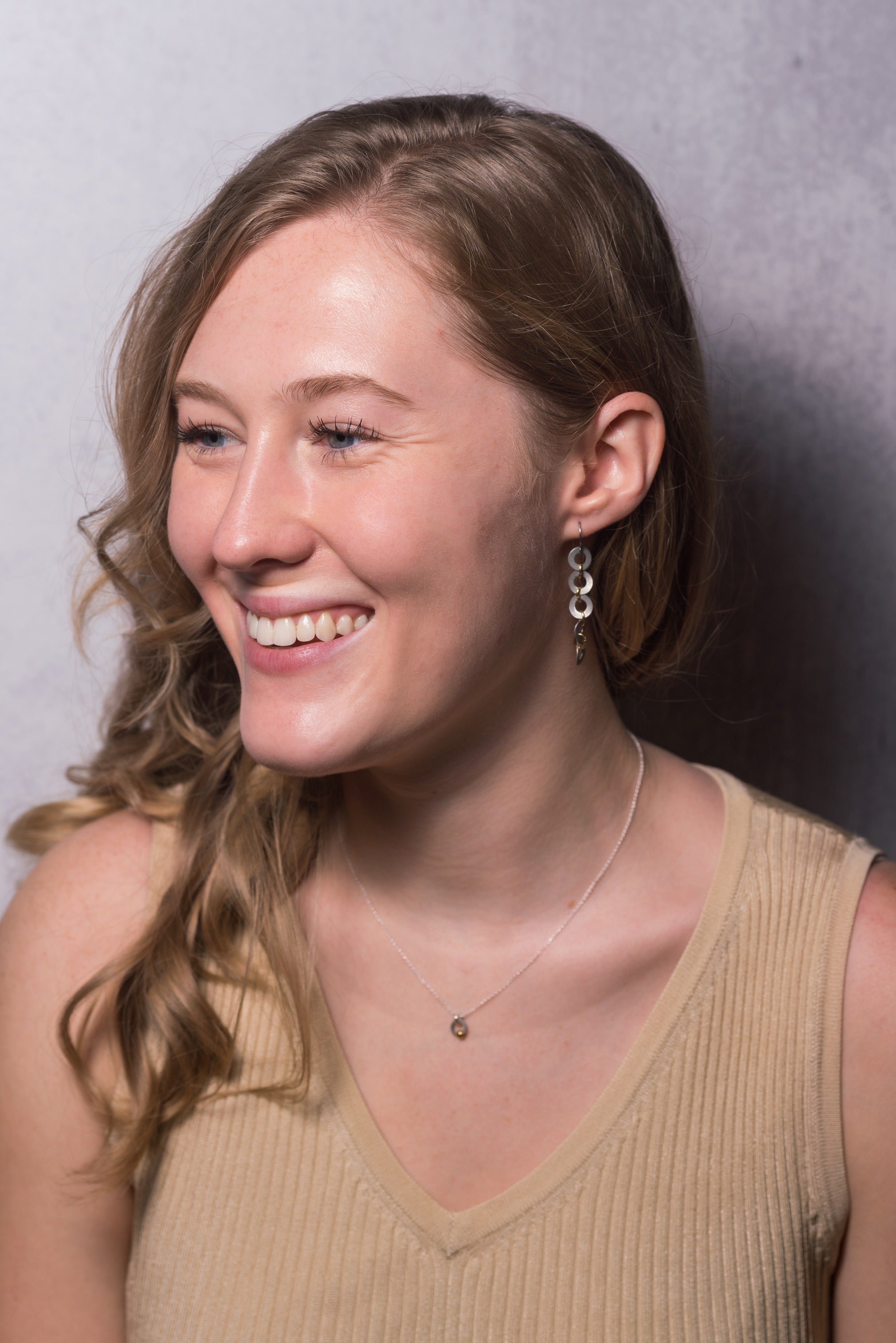 Sowing Seeds Necklace | Repurposed Auto Split Rings | Gold Plated Crimp Beads | Sterling Silver Chain