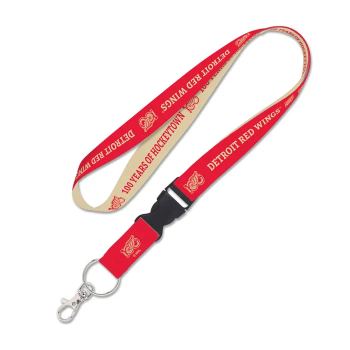 Detroit Red Wings 100 Years of Hockeytown 1" Lanyard