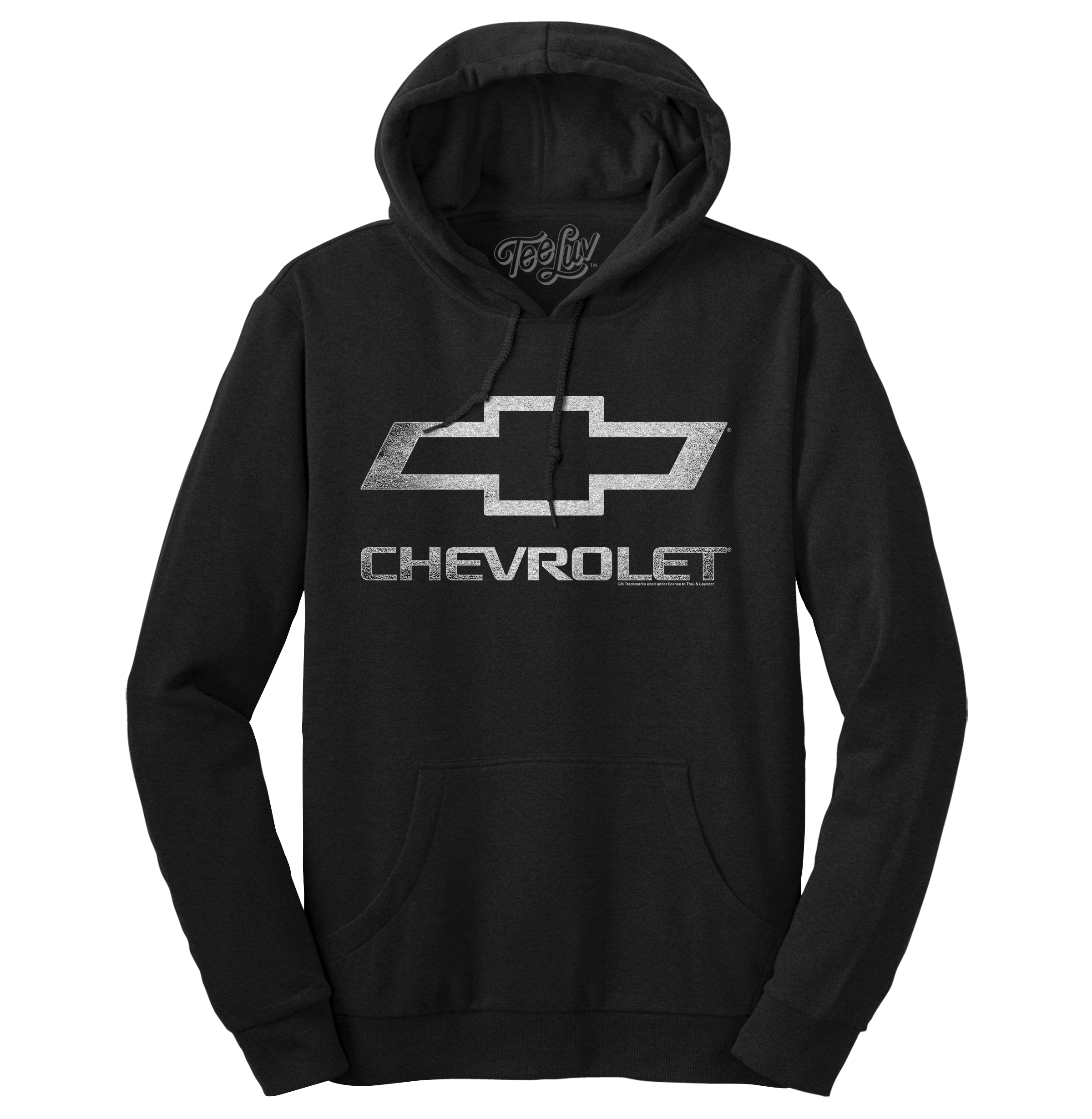 Chevrolet Logo Pullover Hooded Fleece Sweatshirt - Black