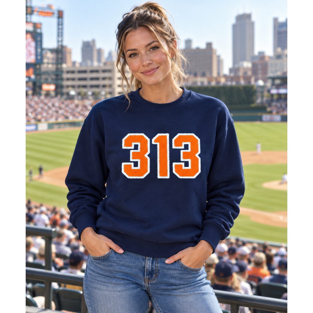 Crew Sweatshirt - Detroit Chenille 313