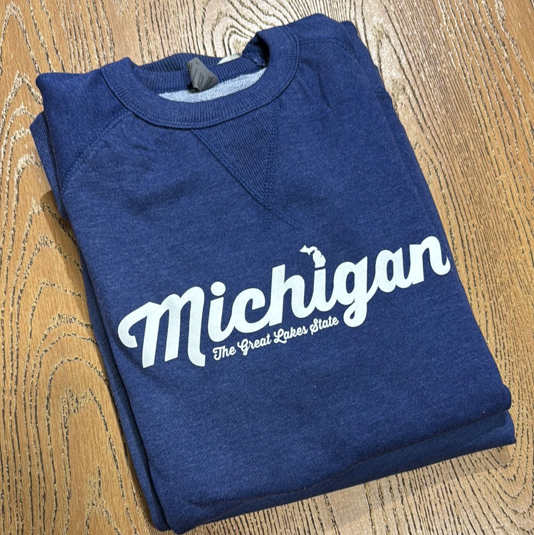 Michigan Script French Terry Crew Sweatshirt