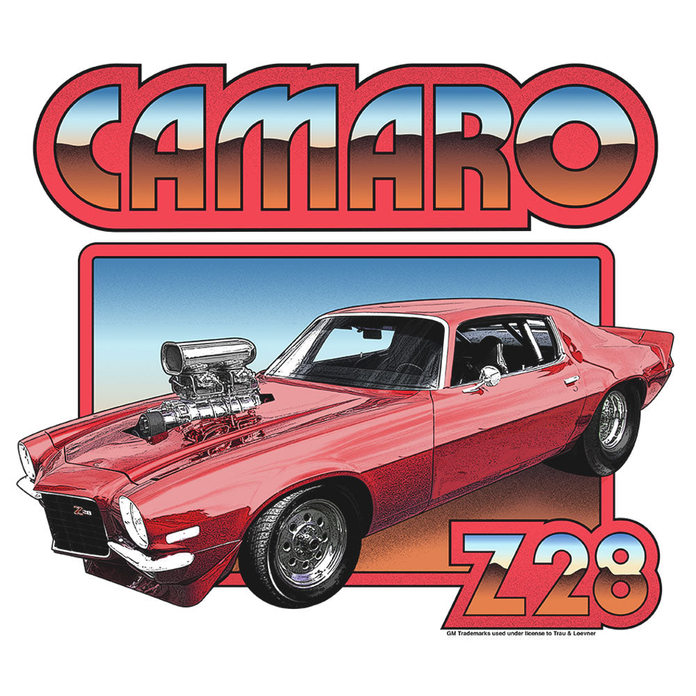 70s Chevrolet Camaro Z28 Ringer T-Shirt - White/Red