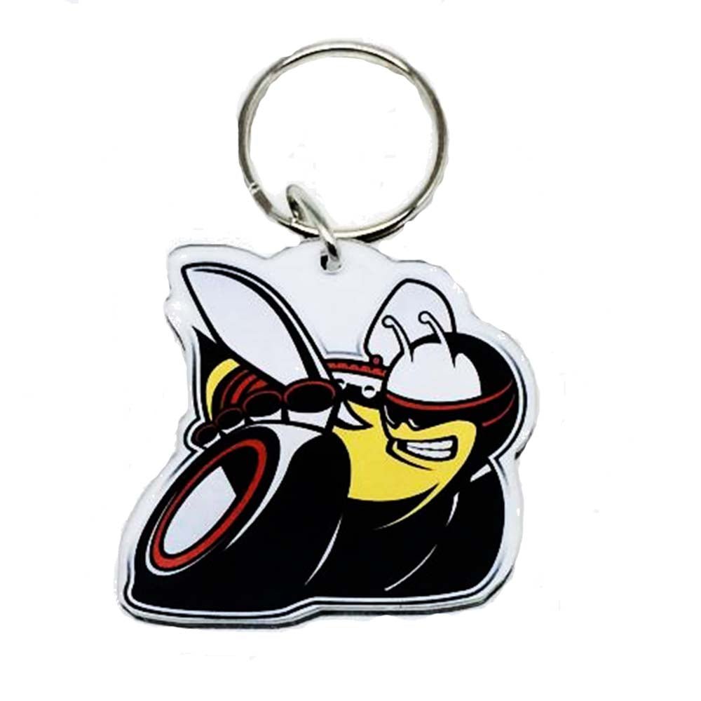 Dodge Scat-Pack White Braided Leather Key Chain With Chrome Hook – Genuine Leather