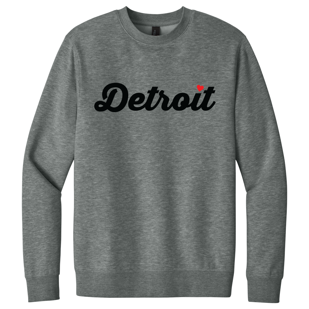 Detroit Thirsty Script Heart Triblend Crew Sweatshirt – Official ...