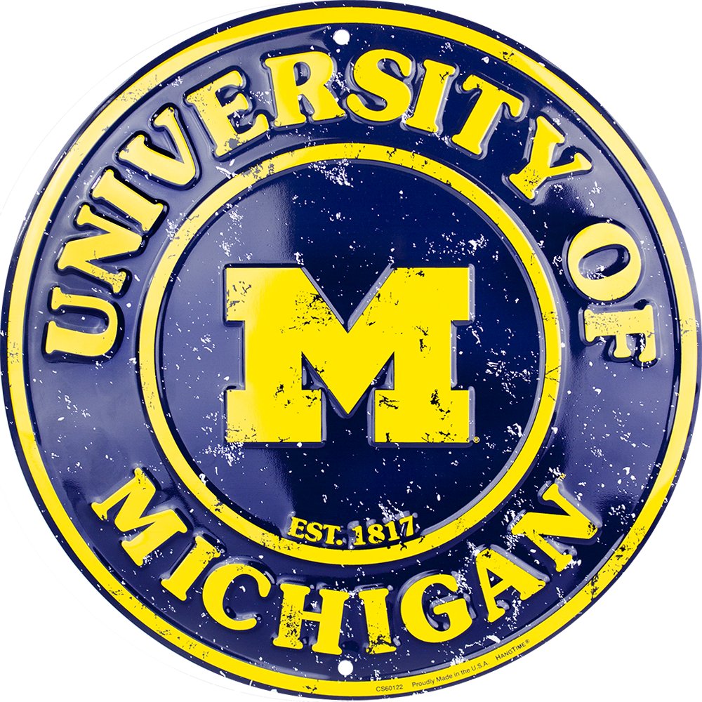 Metal Sign - Michigan Wolverines Circle – Official Hangtime Gear ...