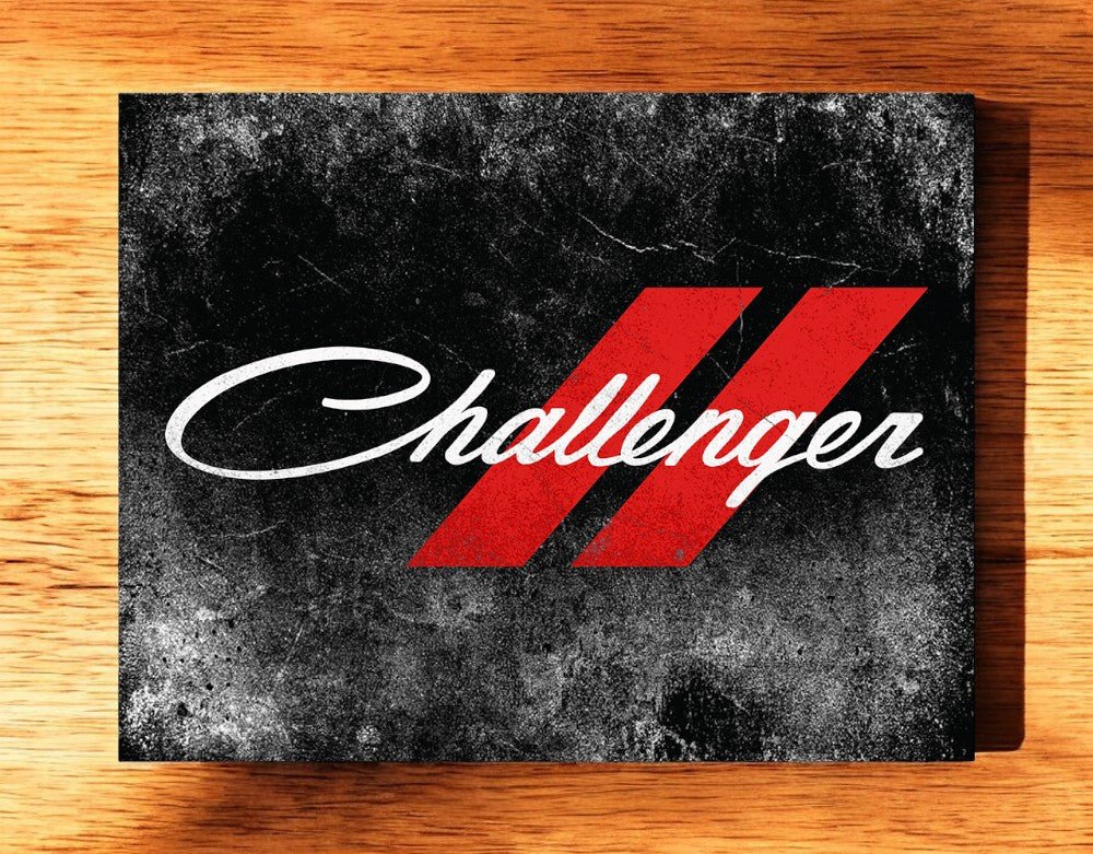 Challenger Script Logo Metal Sign - Dodge Challenger Script – Official FCA-Dodge Gear ...
