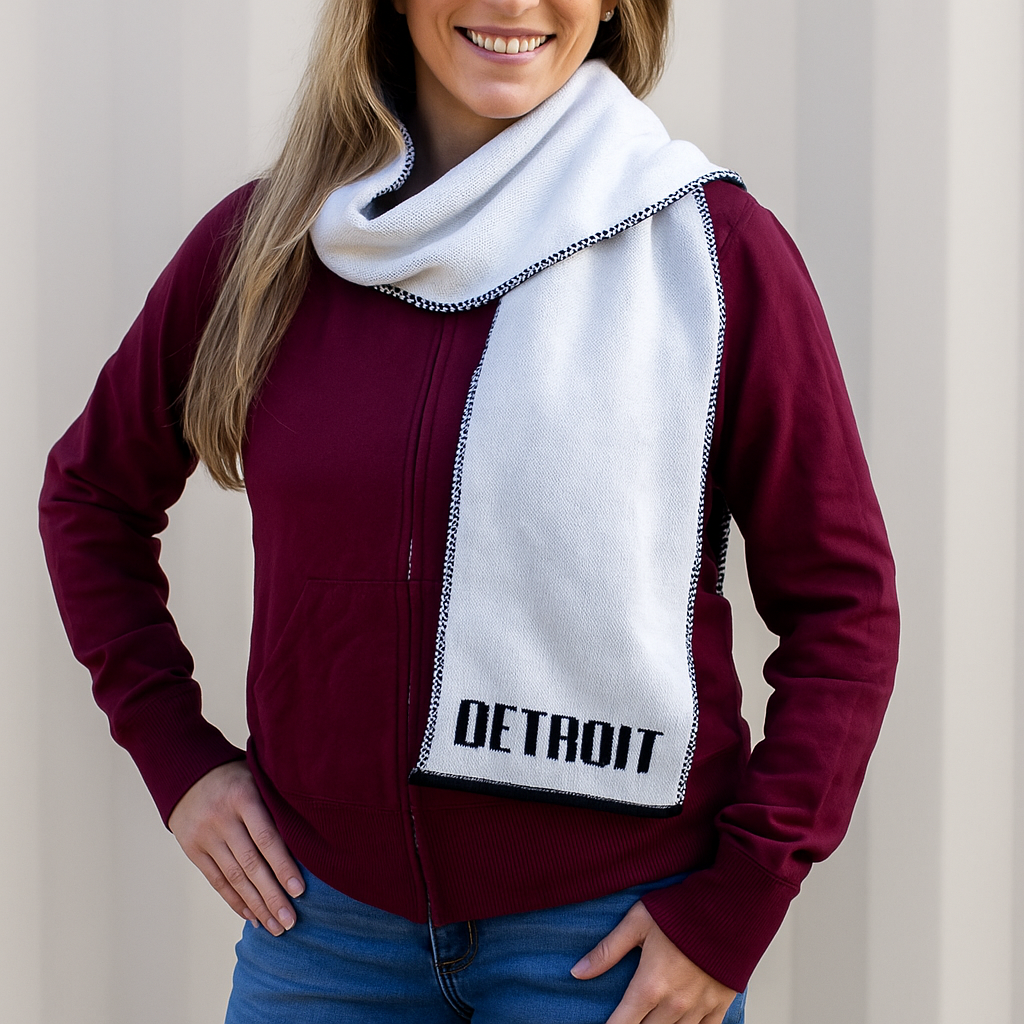 Scarf - Detroit Classic Tail Logo - Knit