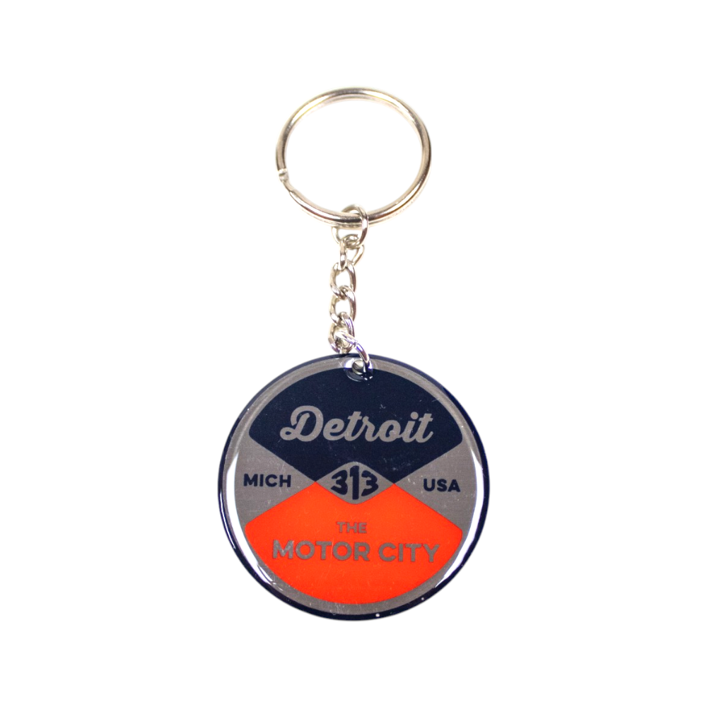 Keychain - Detroit Reel - Round Metal