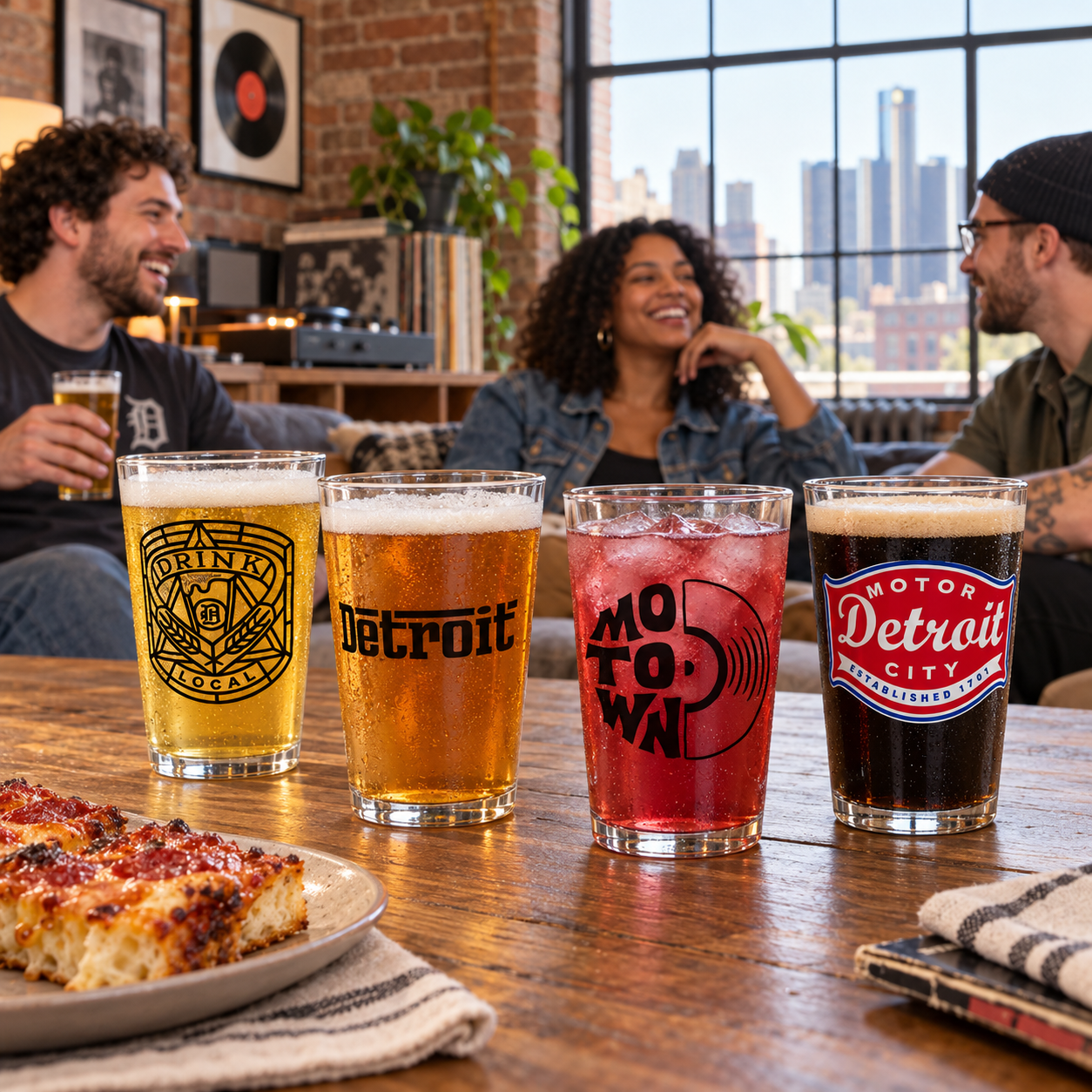 Pint Glass 4 Pack - Detroit Vibes
