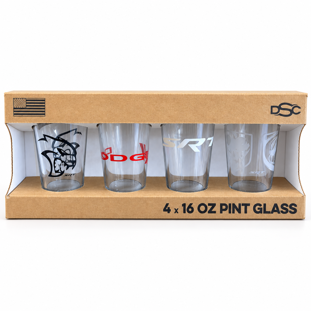Pint Glass 4 Pack - Dodge