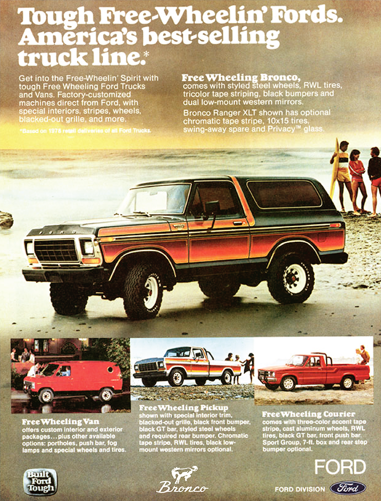 Metal Sign - Vintage Ford Bronco Four Wheelin