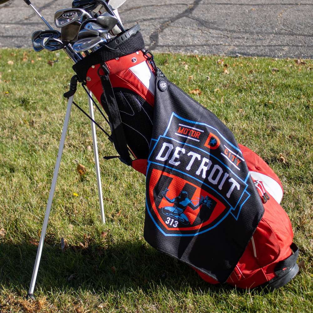 Golf Towel - Detroit Shield RWB