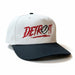 White cap with 'Detroit' logo on a white background