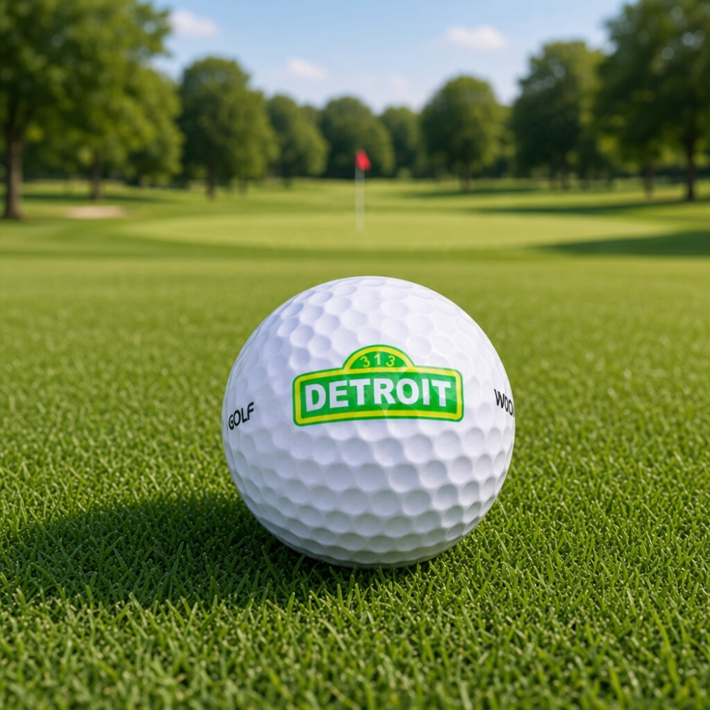 Golf Ball - Detroit 313 Street Sign