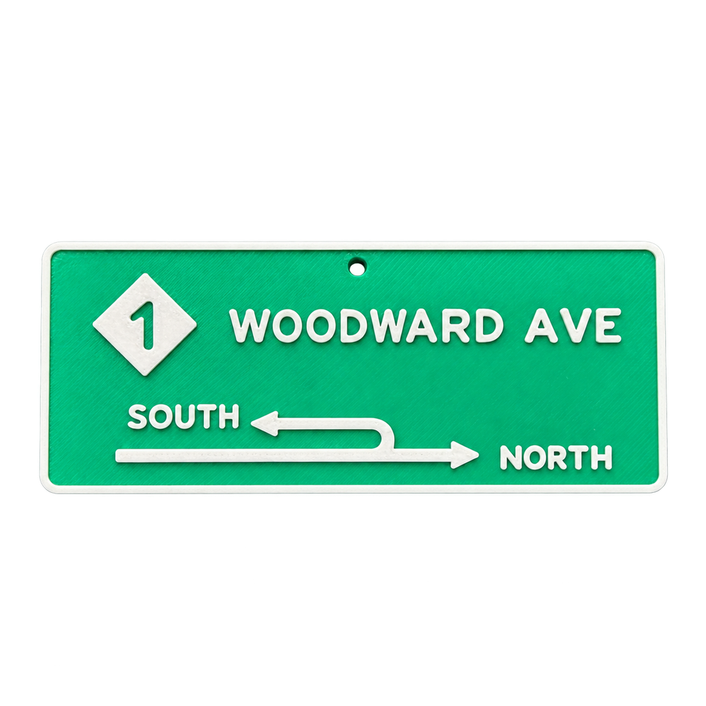 Detroit Iconic Road Sign Ornaments