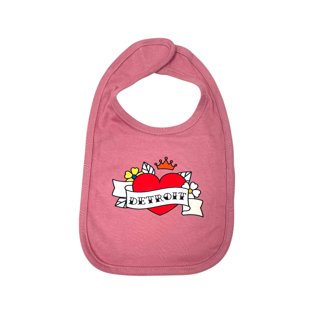 Baby Bib - Detroit Heart Tattoo