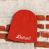 Hat - Detroit Thirsty Script Knit Beanie - Orange / White