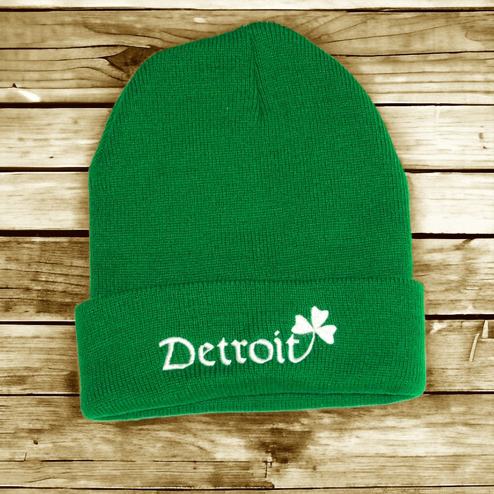 Hat - Detroit St. Patrick's Shamrock Flip Knit - Kelly Green